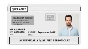 CSCS White Academically Qualified Person Card ...